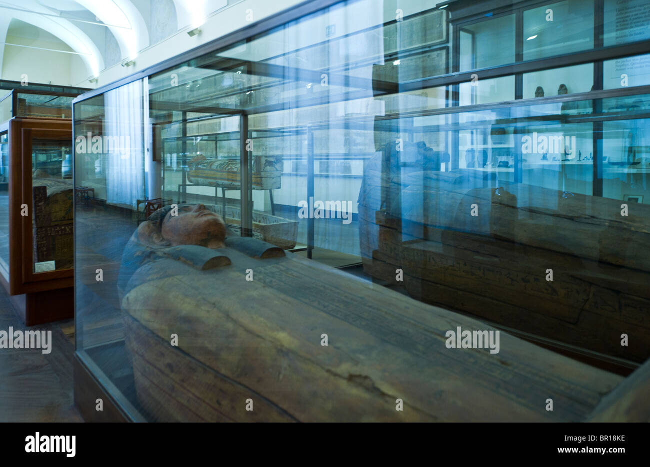 Italy,Turin, Museo Egizio, the sarcophagus depository Stock Photo