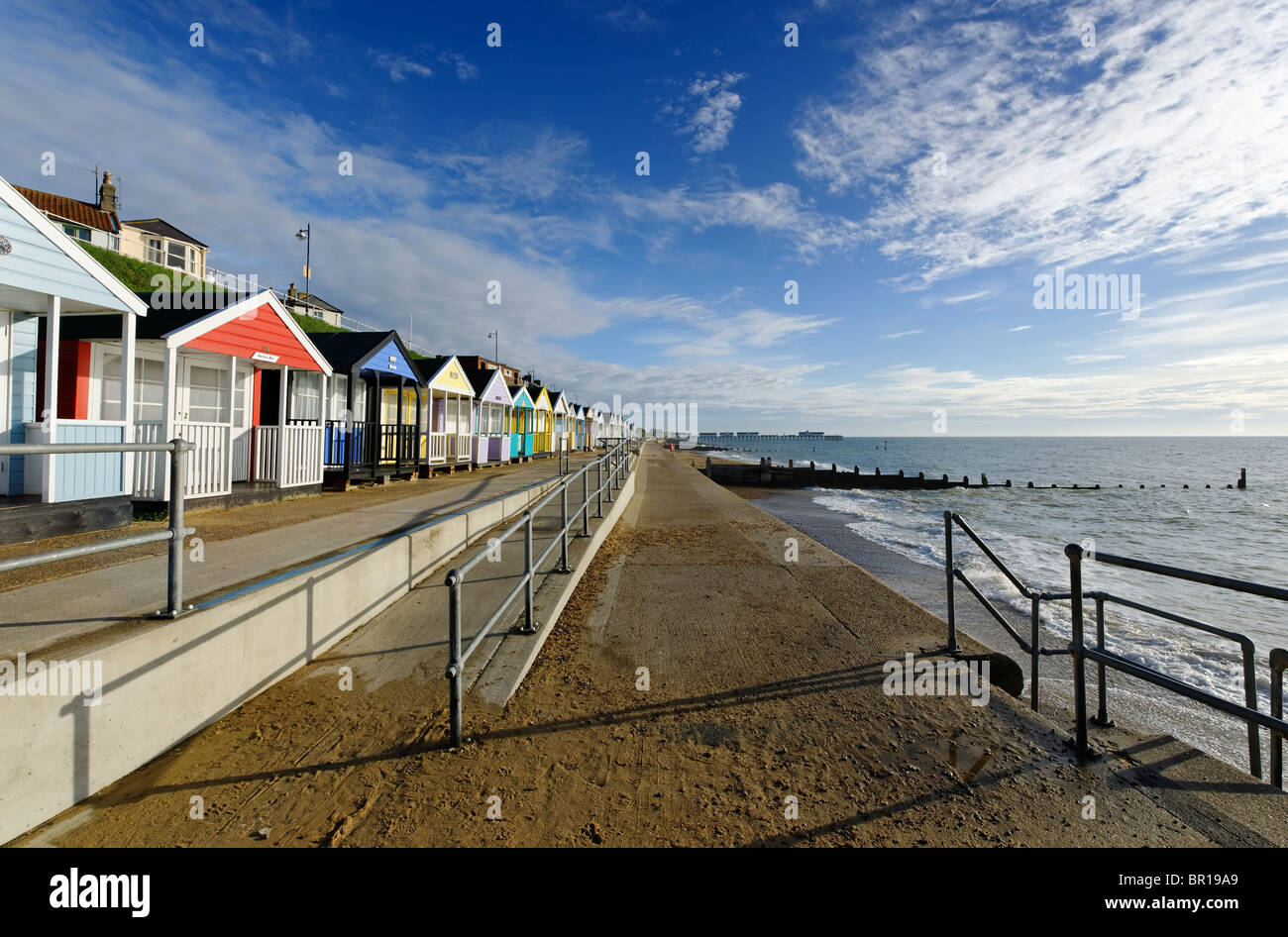 The promenade at Southwold, Suffolk - England Stock Photo