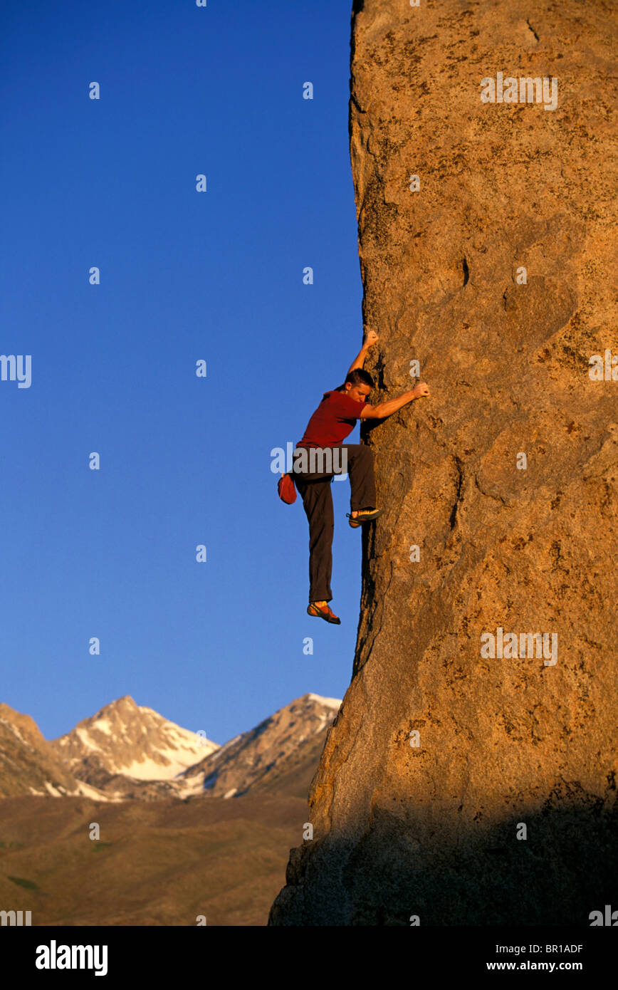 Bouldering and rock climbing at the Buttermilk boulders near