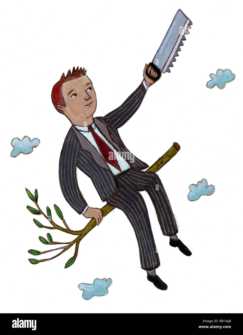 Man branch saw Cut Out Stock Images & Pictures Alamy