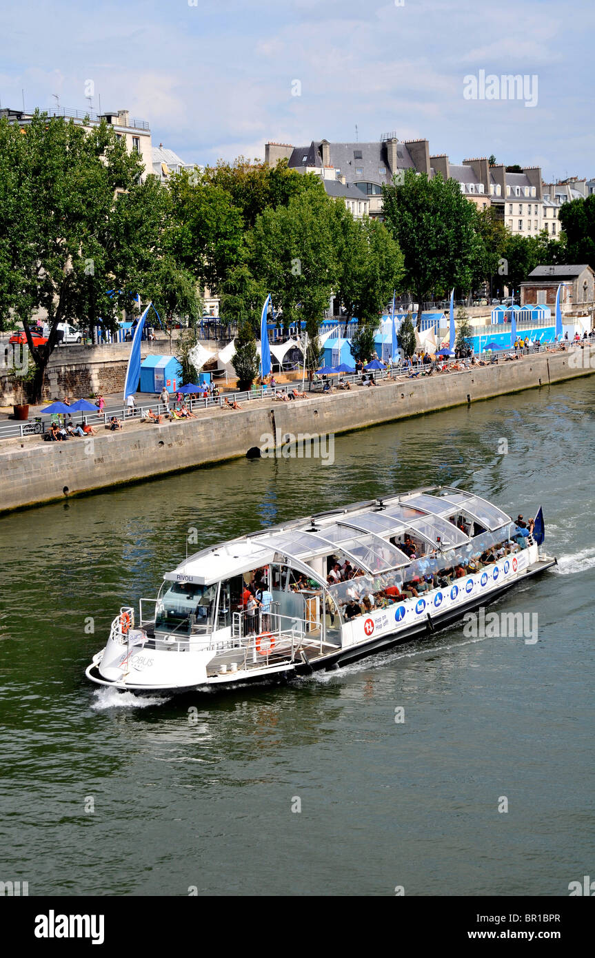 Seine river, Paris Plage, Paris, France Stock Photo