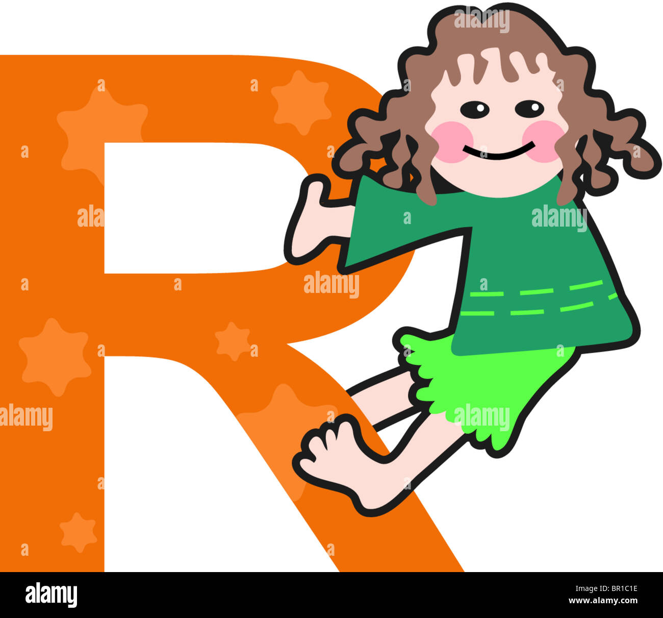 A Kid With The Letter R Stock Photo Alamy