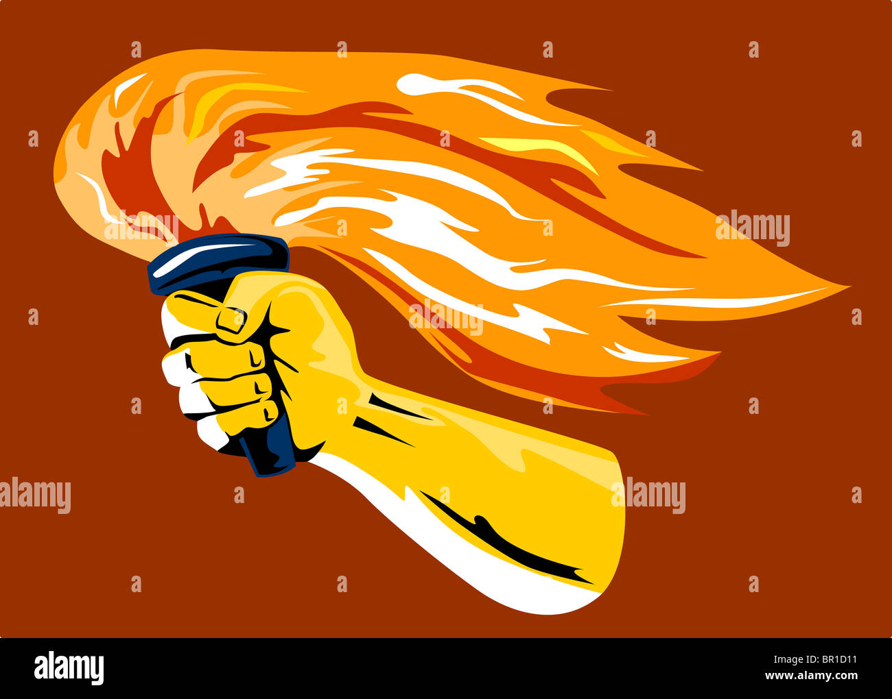 Hand holding a burning torch hi-res stock photography and images - Alamy