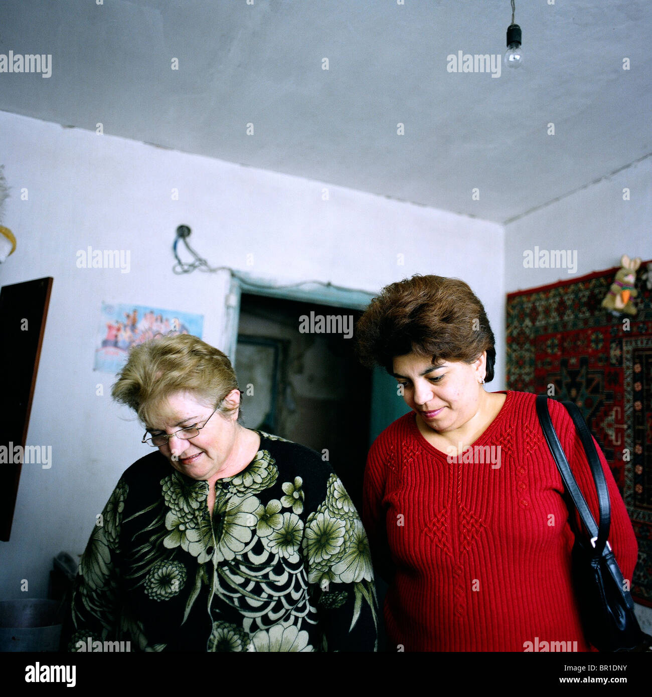 Armenians refugees from Azerbaijan come every afternoon to be