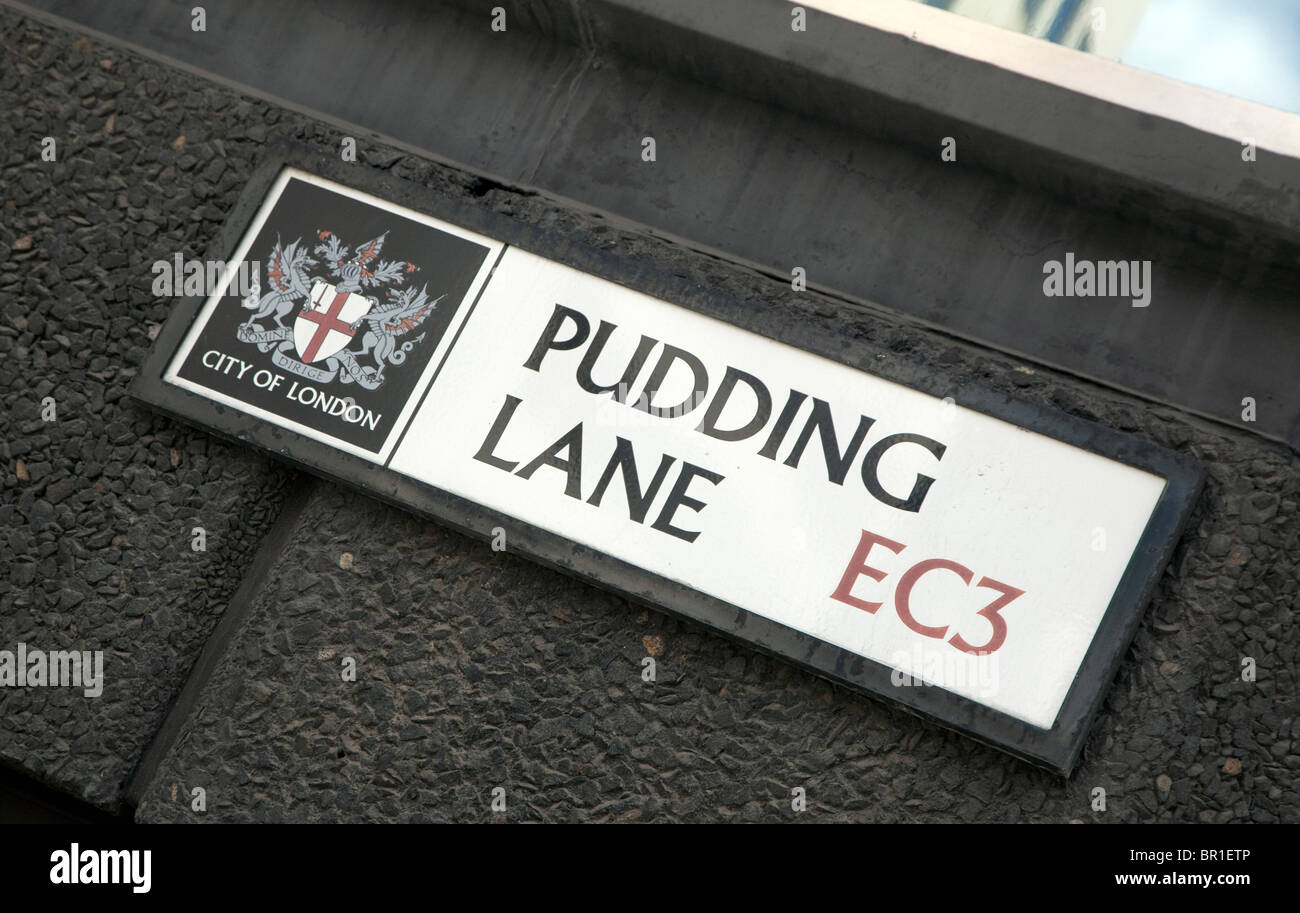 Pudding Lane in City of London is where Great Fire started in 1666