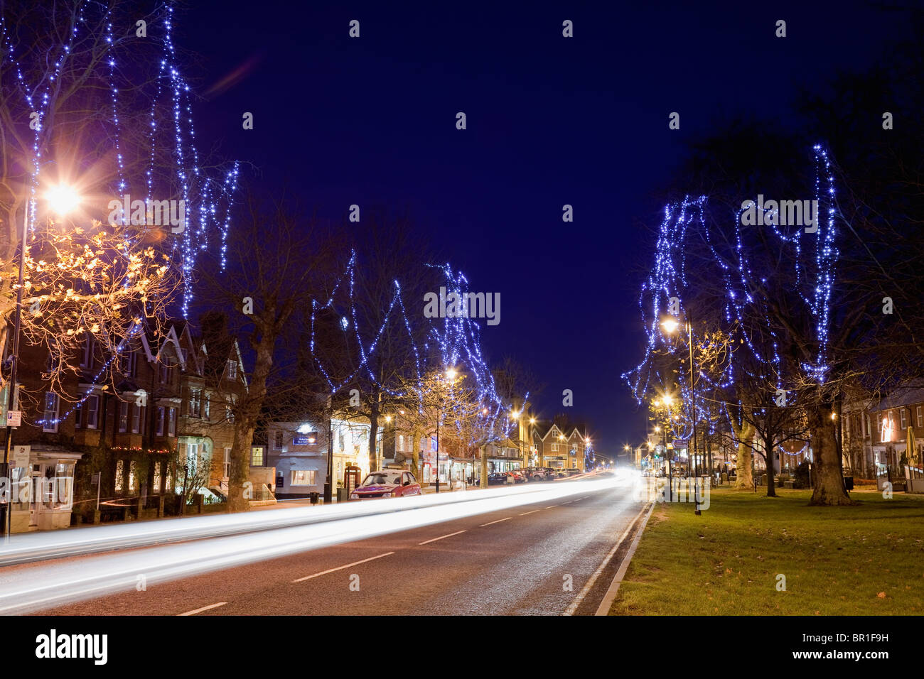 England Kent Tenterden High Street with Christmas decorations by Stock