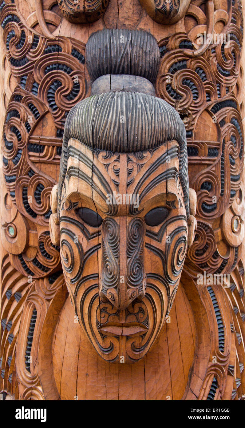 Maori carving Stock Photo