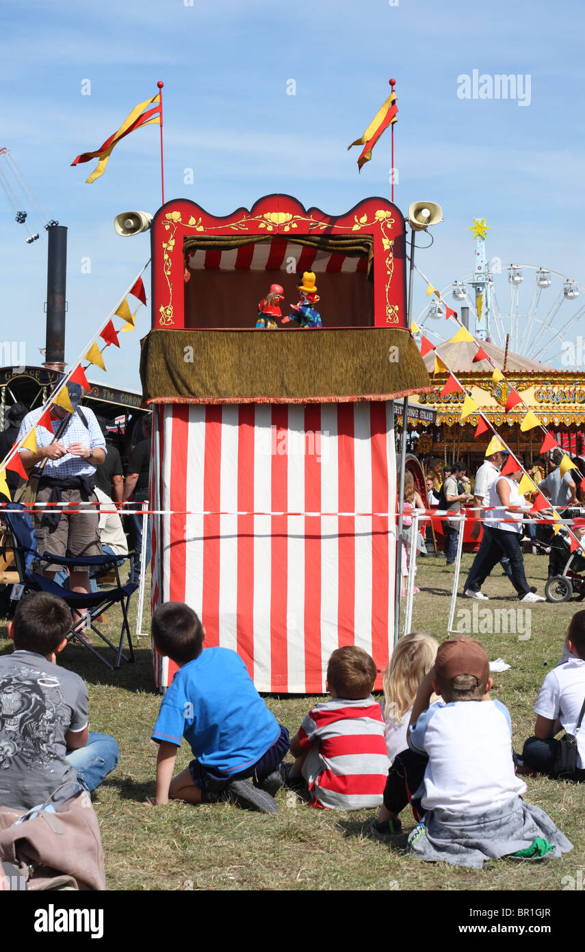 Punch and Judy show at traveling fair fairground showground in England UK in 2010 Stock Photo