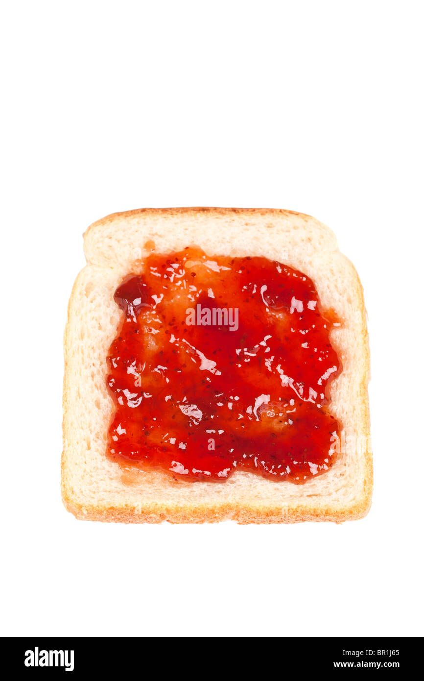 Toast with strawberry jam isolated on white background Stock Photo - Alamy