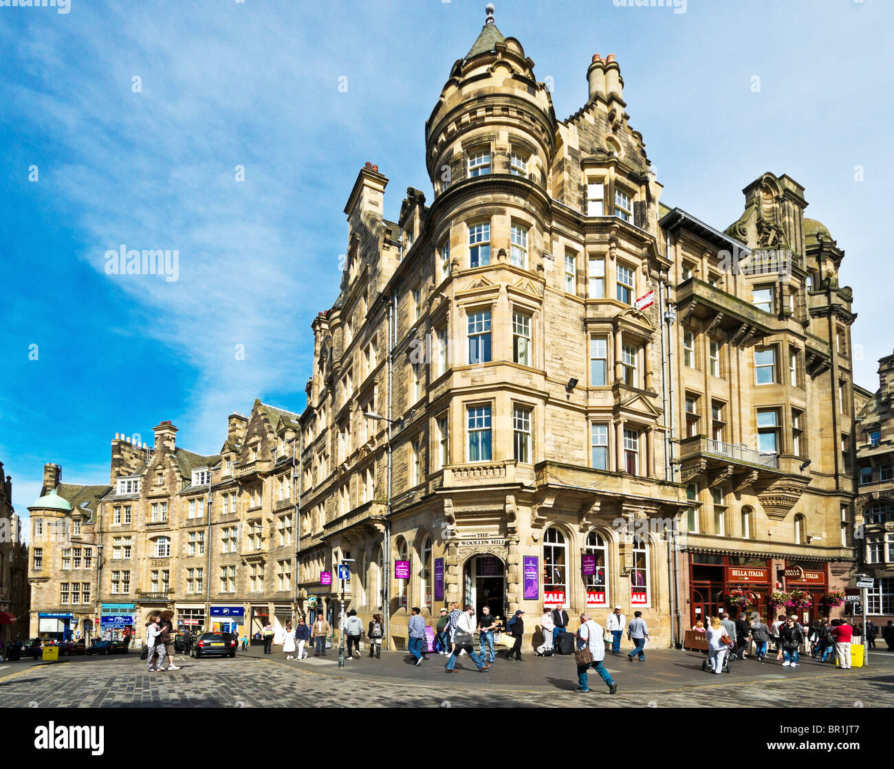 Corner of High Street in The Royal Mile Edinburgh and Cockburn Street