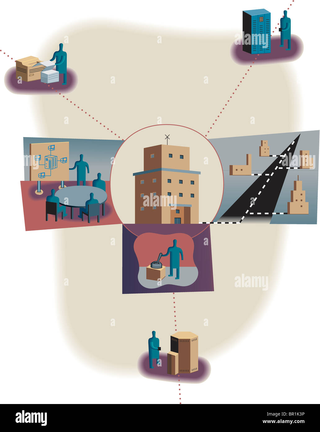 Illustration of a company with many branches Stock Photo Alamy