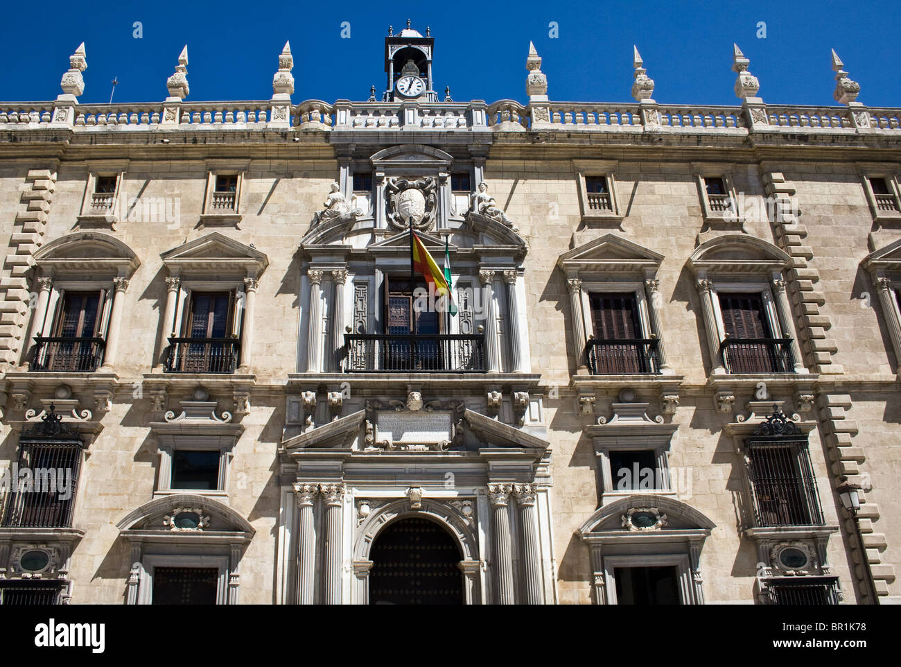 Facade of Real Chancilleria, now Law Courts, Plaza Nueva, town centre, Granada, Andalucia, Spain. Stock Photo