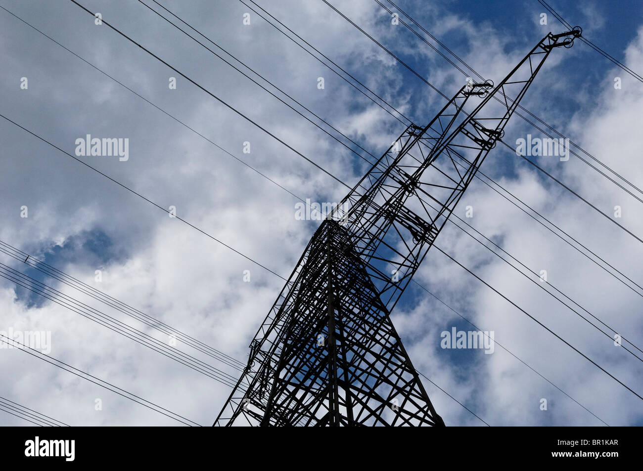 High voltage transmission line Stock Photo Alamy