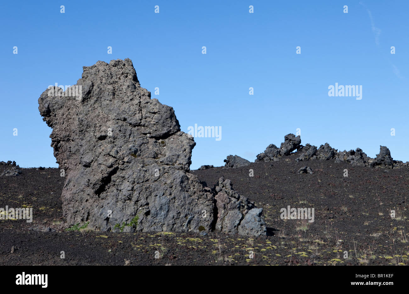 Black Lava, Hekla Volcano, Iceland Stock Photo