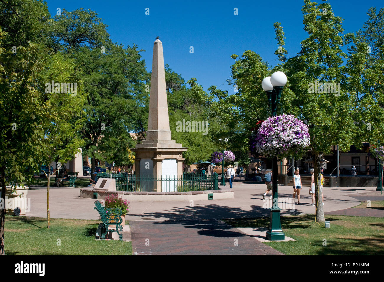the Plaza this historic area is Santa Fe New Mexico Central Park Stock ...