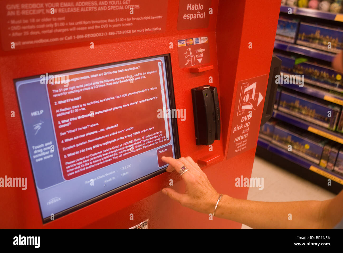 A selfservice Redbox video rental kiosk is seen in a Walgreen's drug