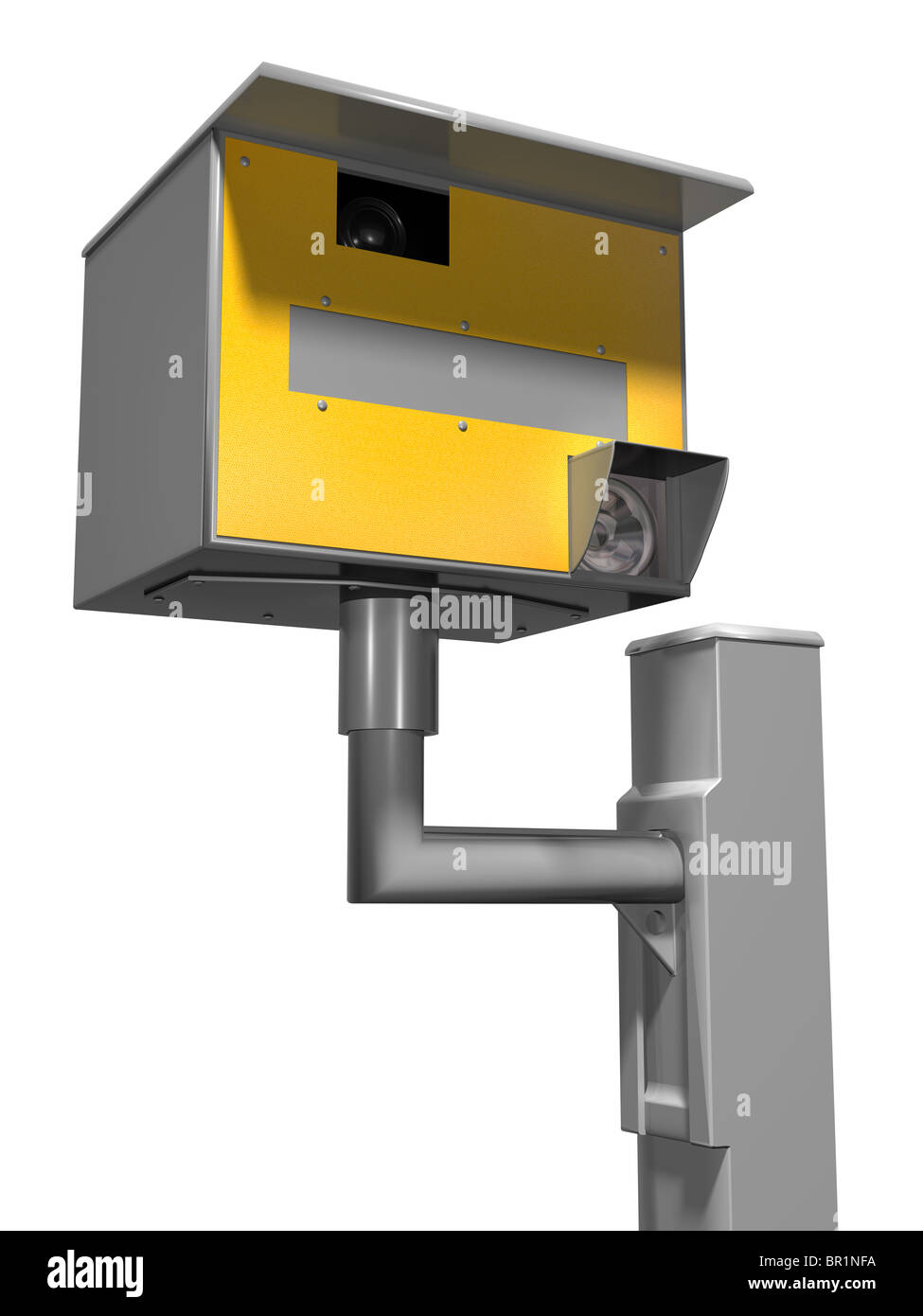 Isolated illustration of a road safety speed camera Stock Photo