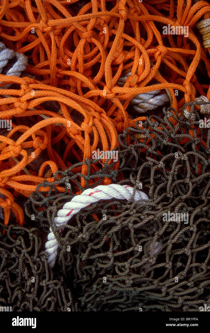 Abstract  ---fishing nets & ropes Stock Photo