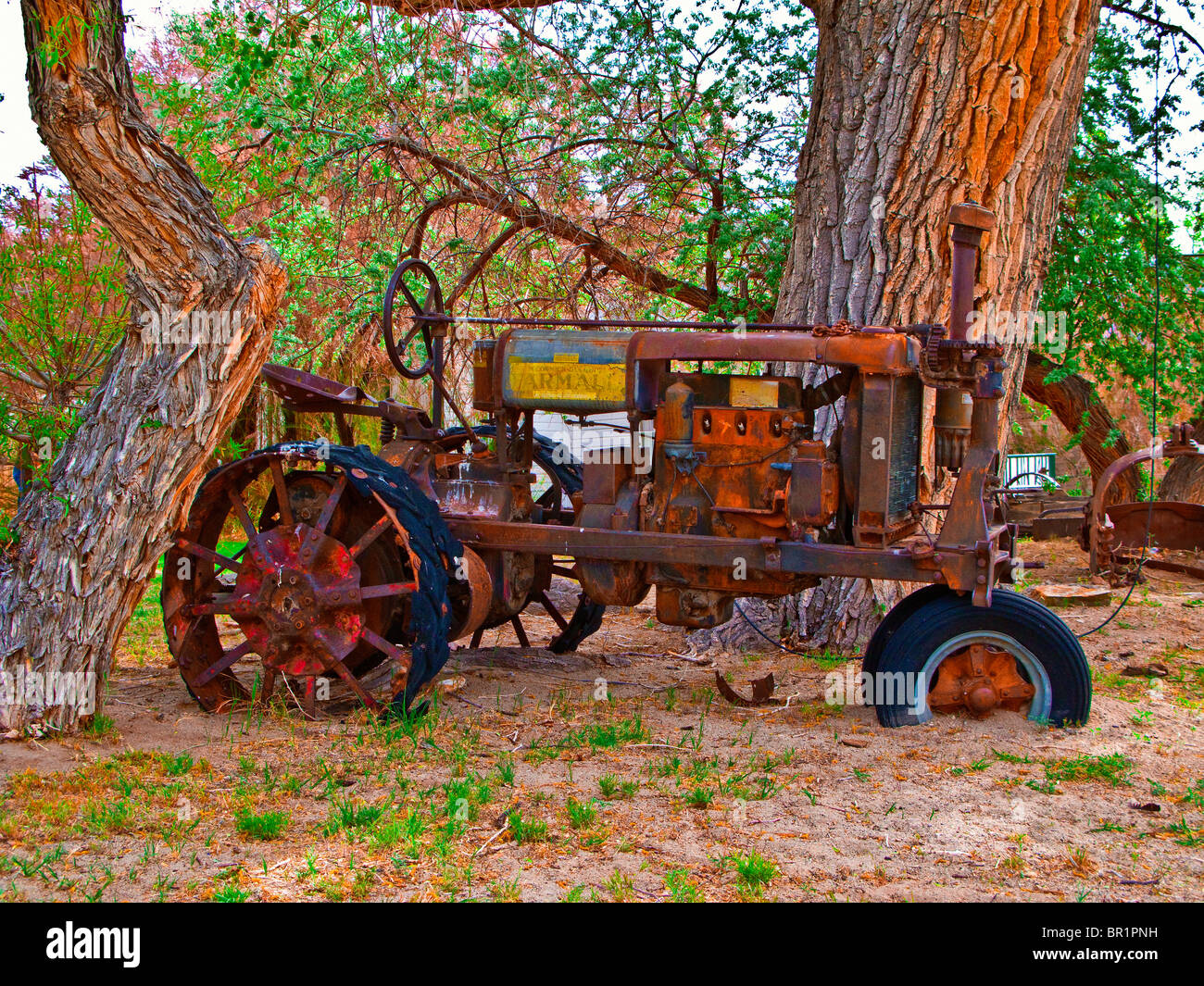 HDR photo of rusted tractor Stock Photo