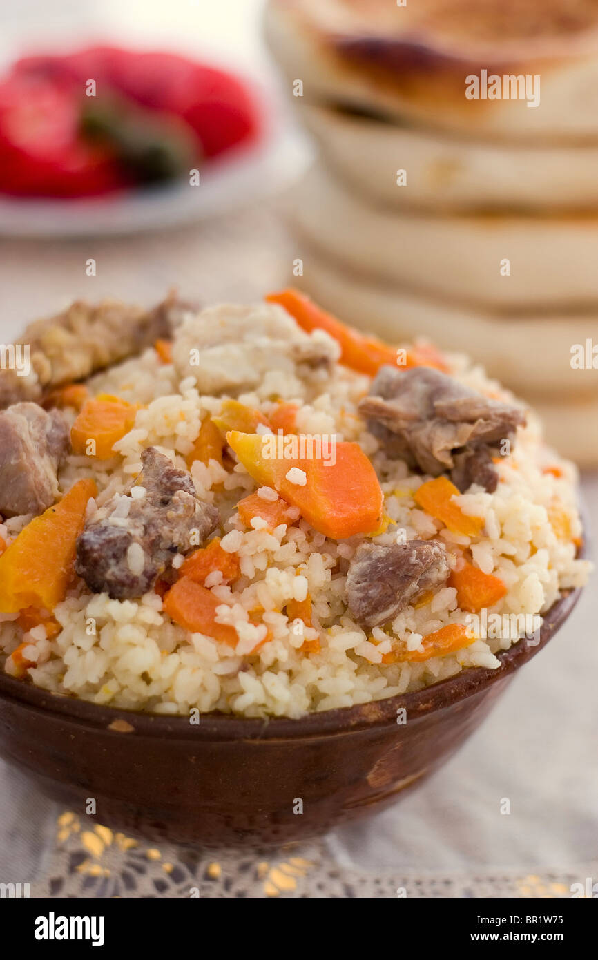 Central Asian Cuisine - Plov Stock Photo