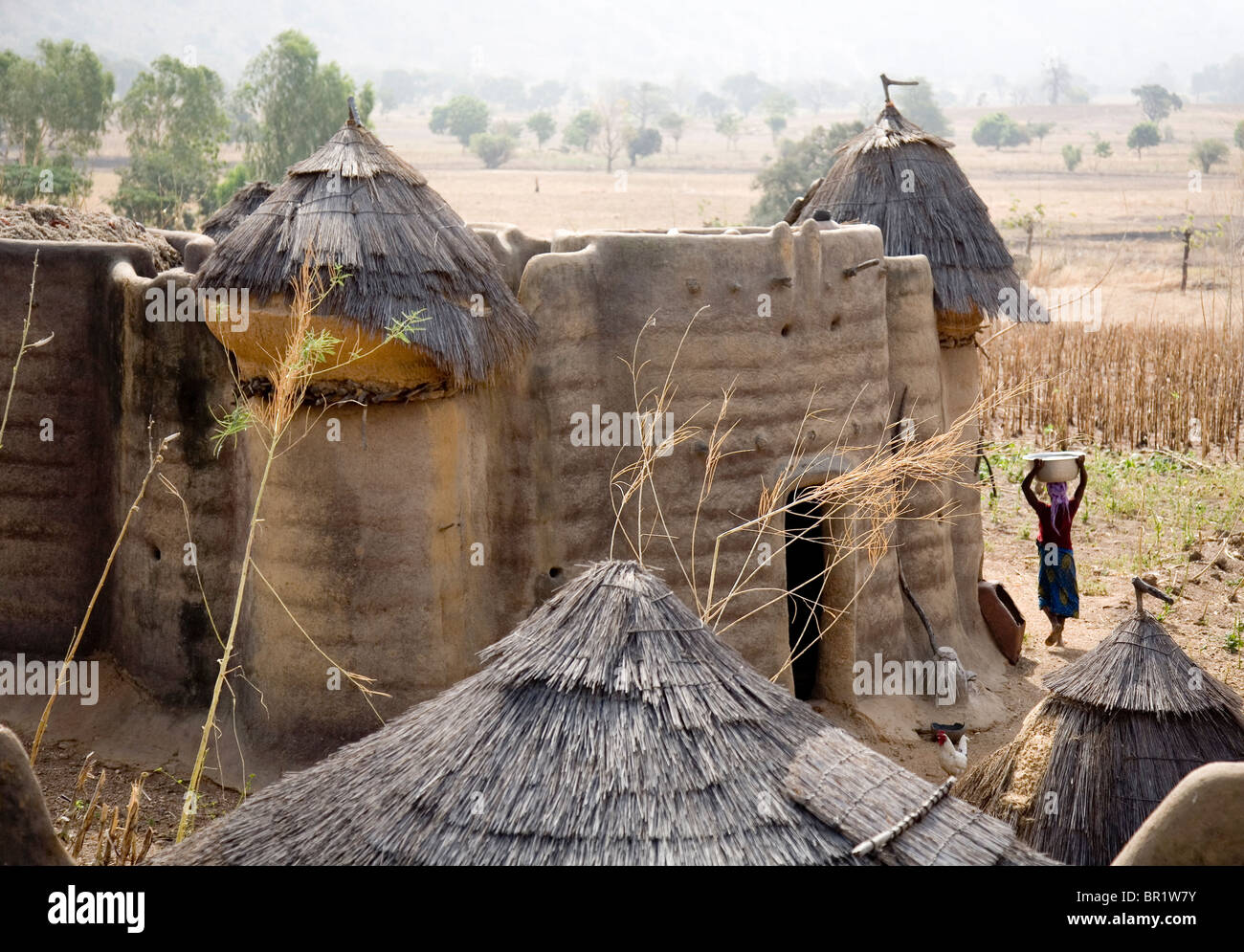 Tata house - Mud castles in Northern Togo Stock Photo