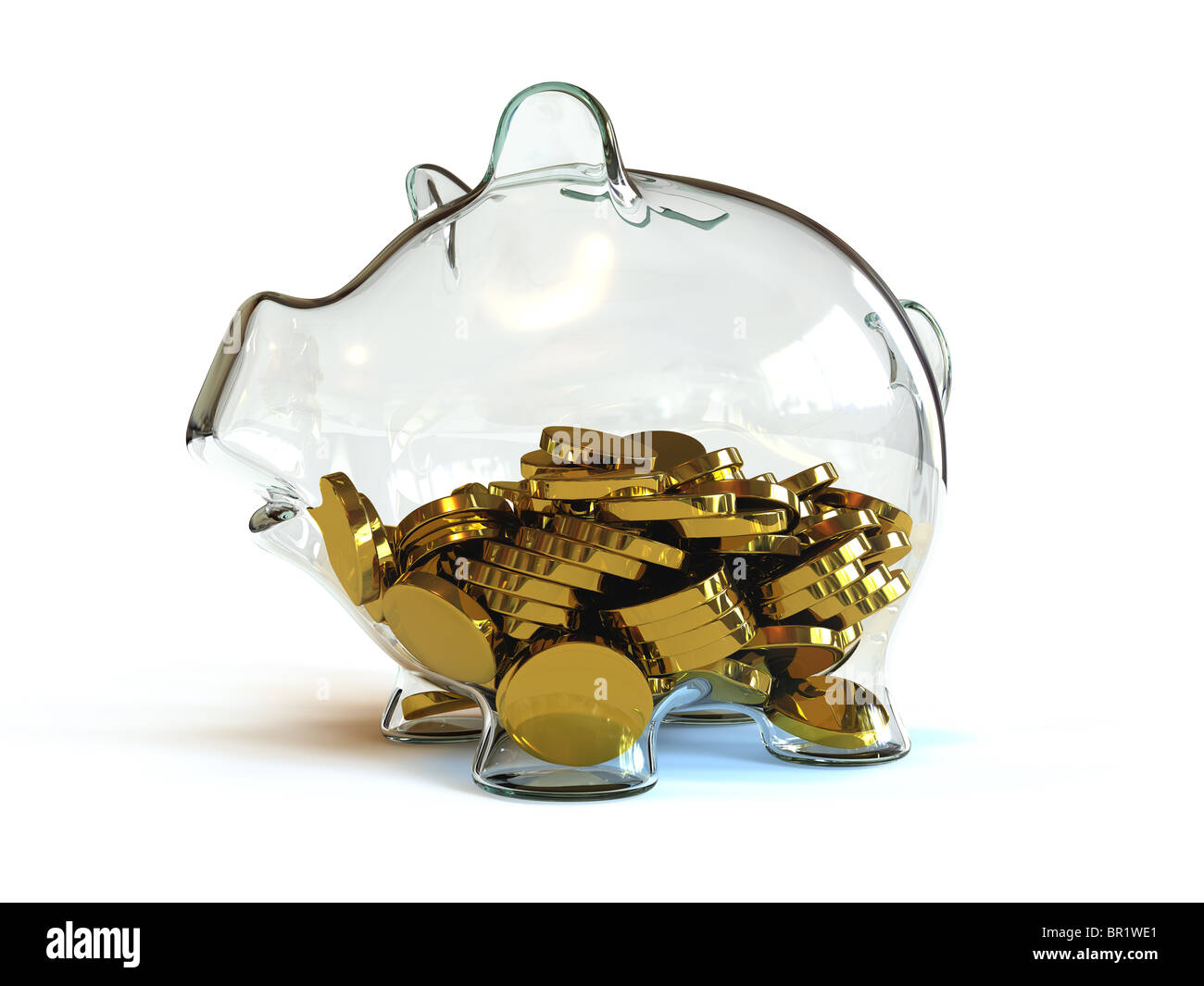 Half Full Piggy Bank Stock Photo Alamy