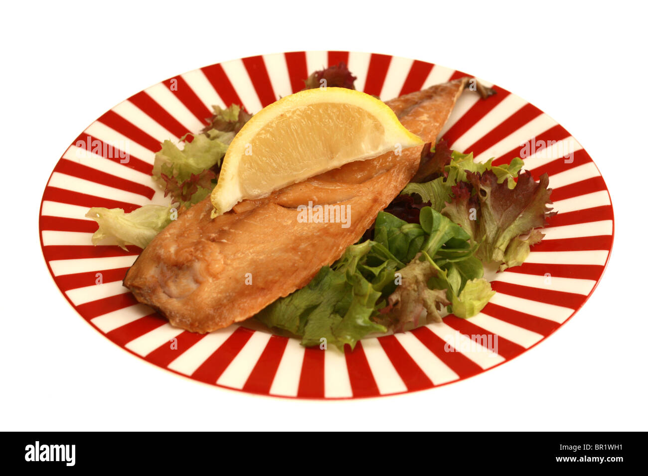 Hot Smoked Mackerel Fillet with Salad Stock Photo Alamy