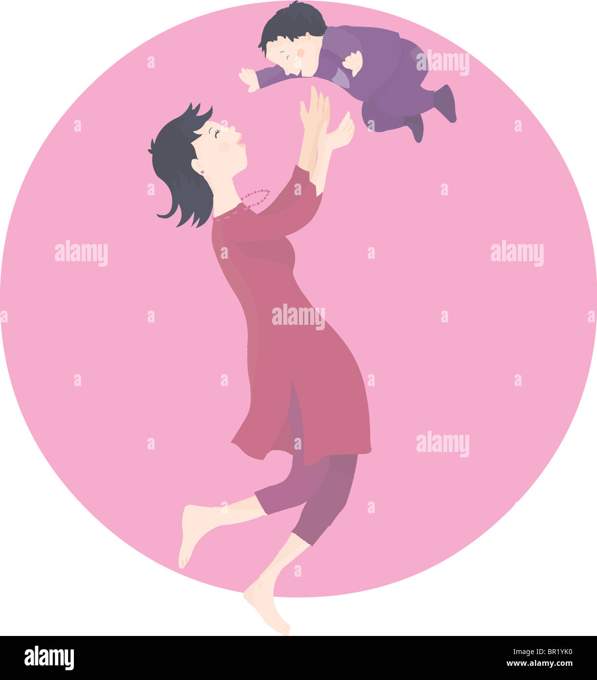 A mom throwing baby in the air Stock Photo Alamy