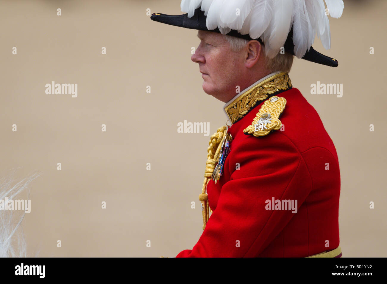 Close-up of Major General W G Cubitt. 'Trooping the Colour' 2010 Stock Photo