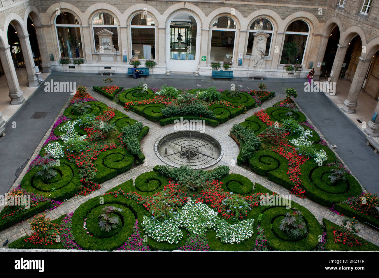 Paris, France, High Angle View, inside Courtyard of French Public