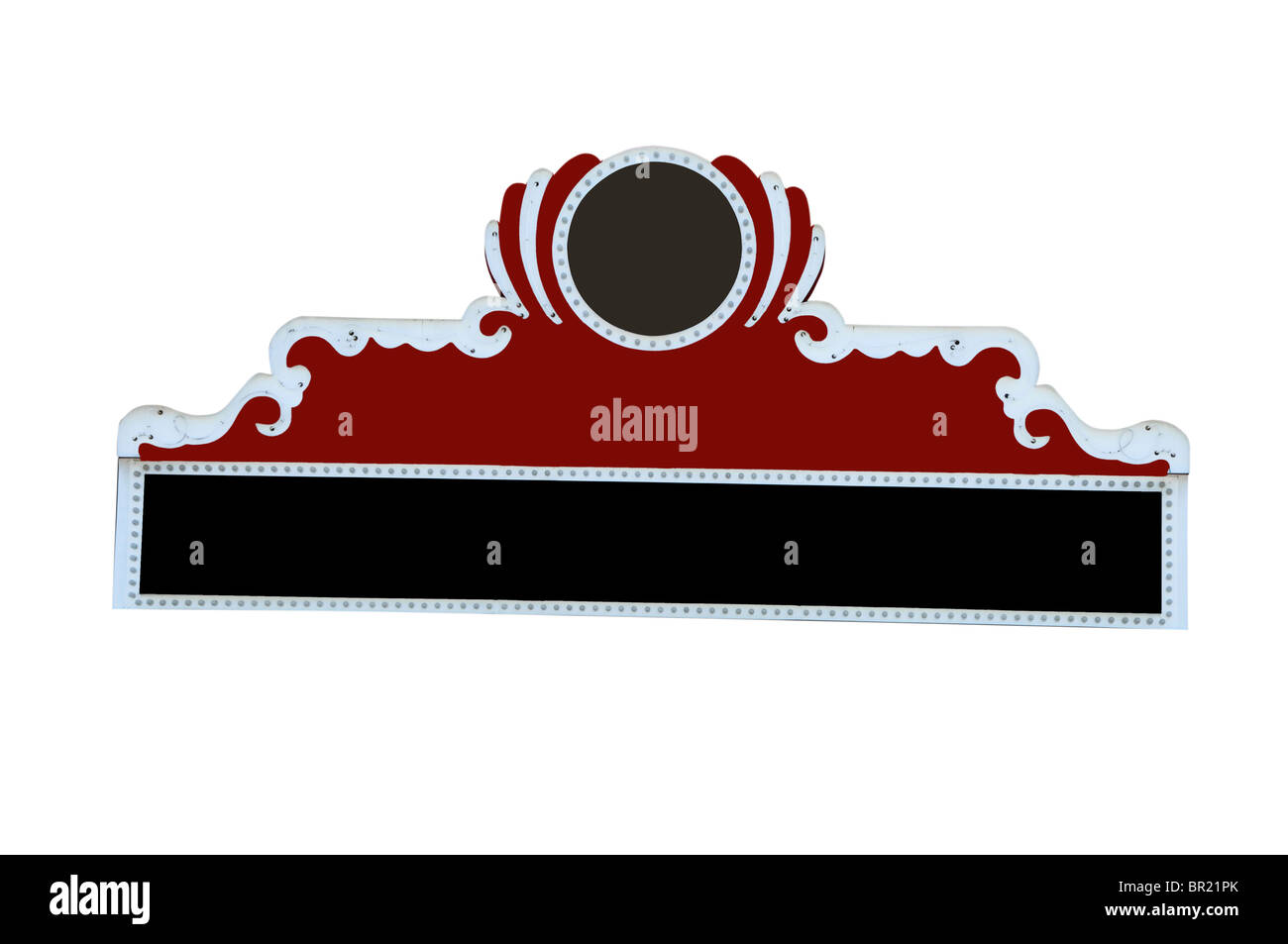 Movie marquee isolated on white background with clipping path. Stock Photo