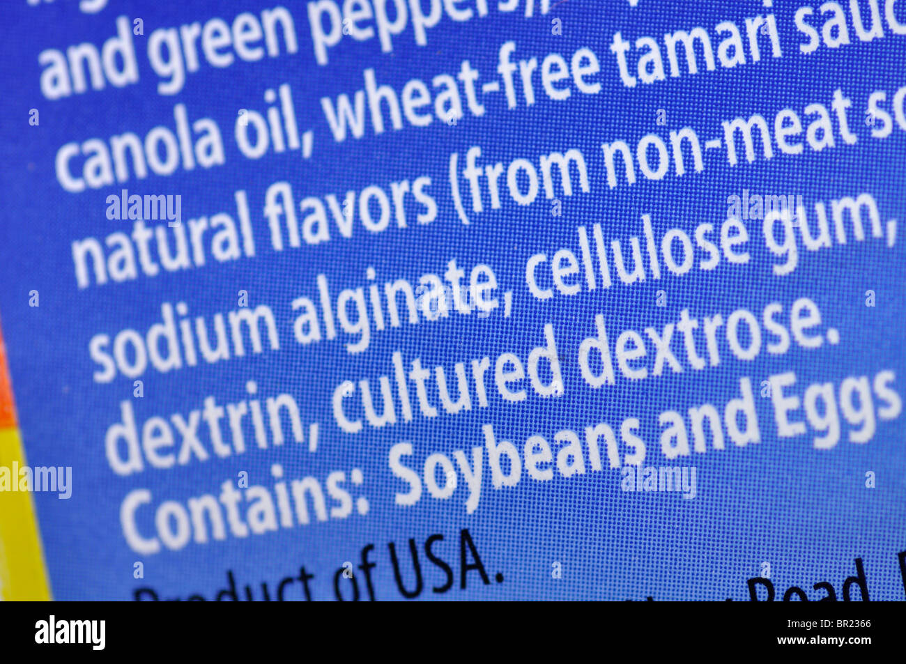 Nutrition information on food package Stock Photo Alamy