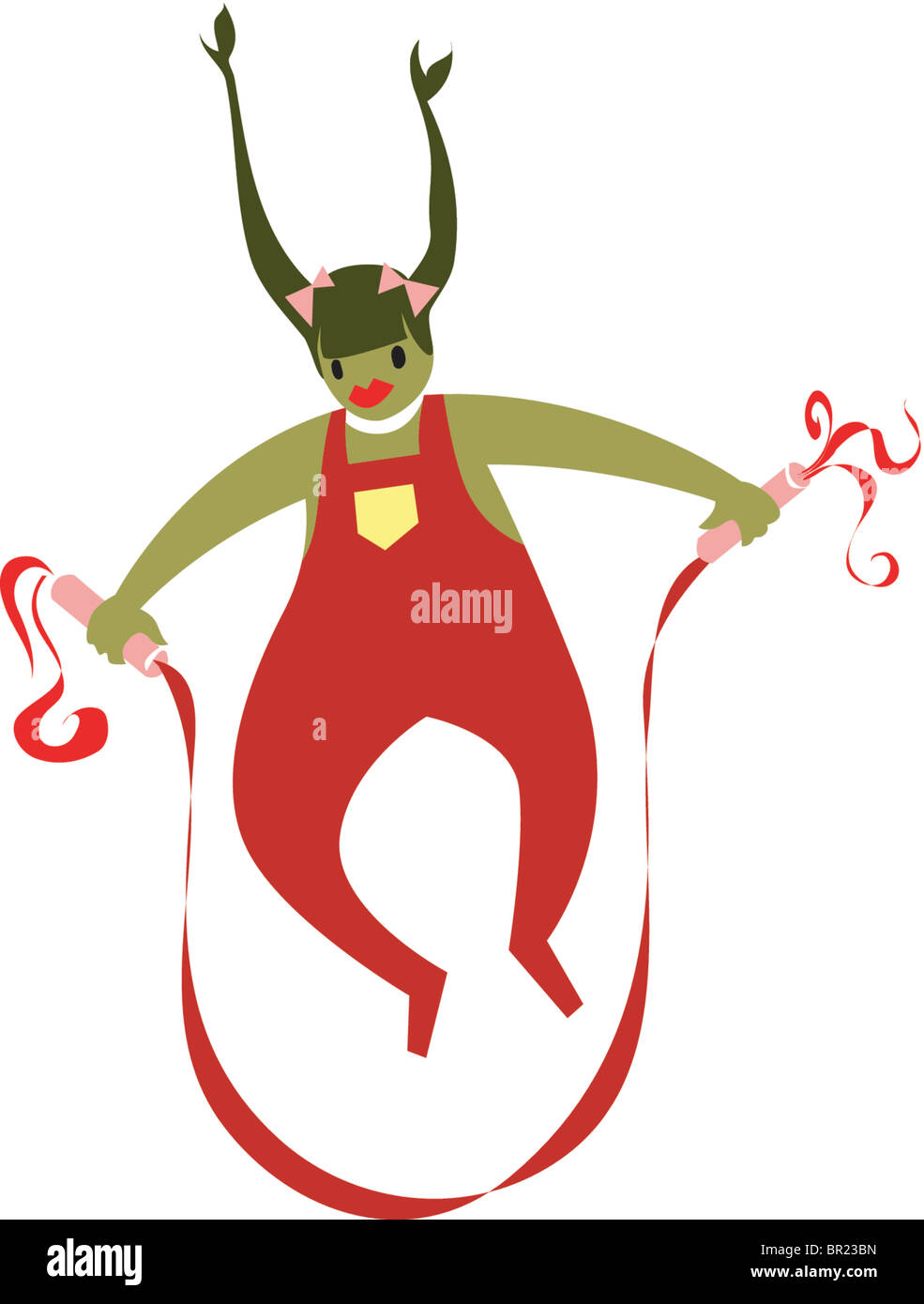 A drawing of a girl skipping rope Stock Photo Alamy