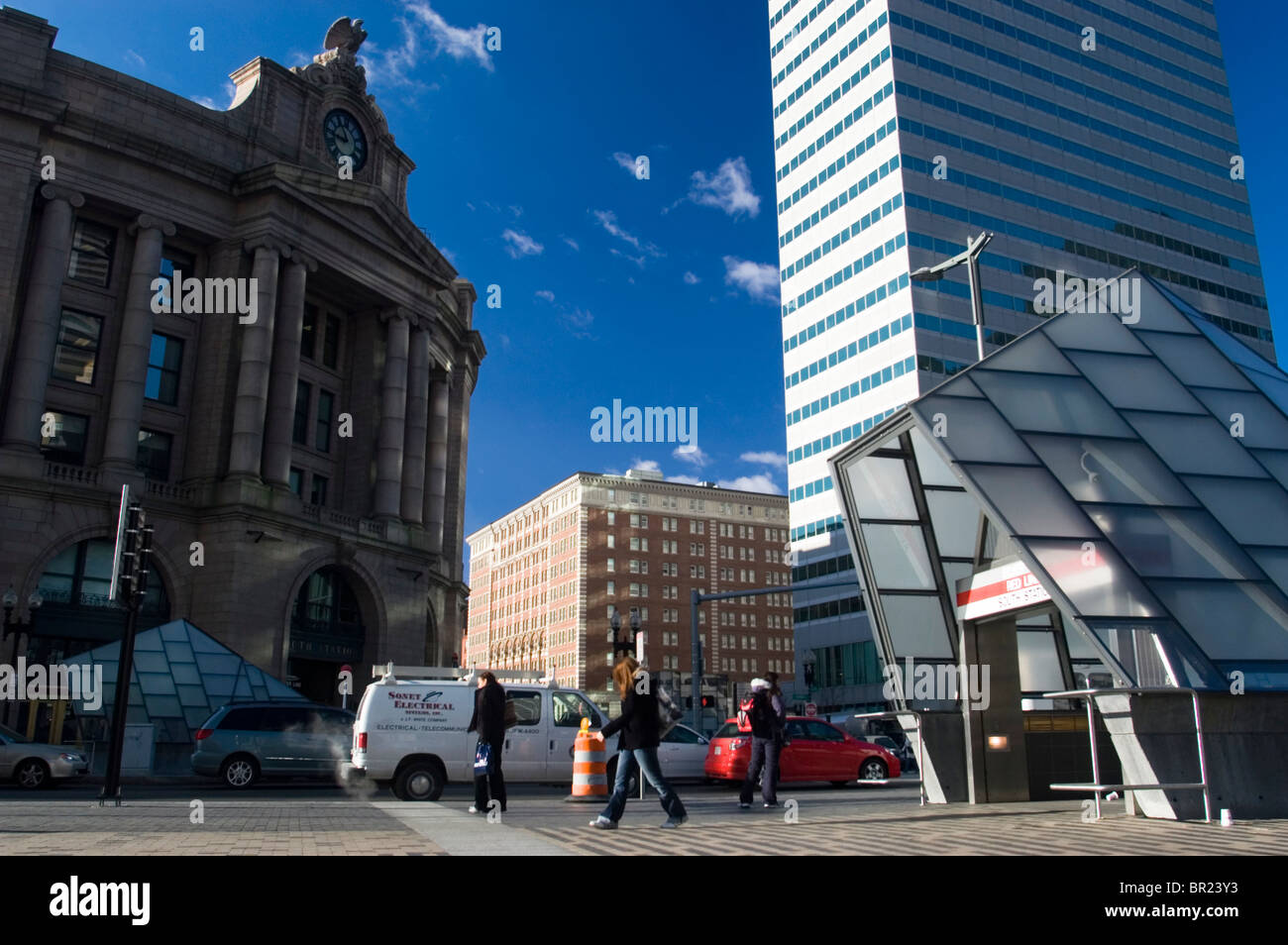 South Station in Downtown Boston in the morning Stock Photo Alamy