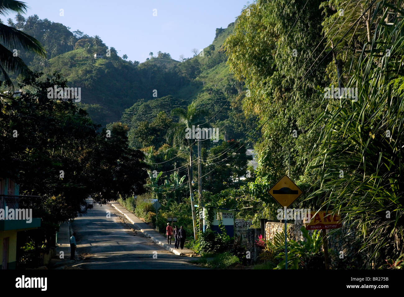 Scenic view of a mountain road in the Dominican Republic Stock Photo
