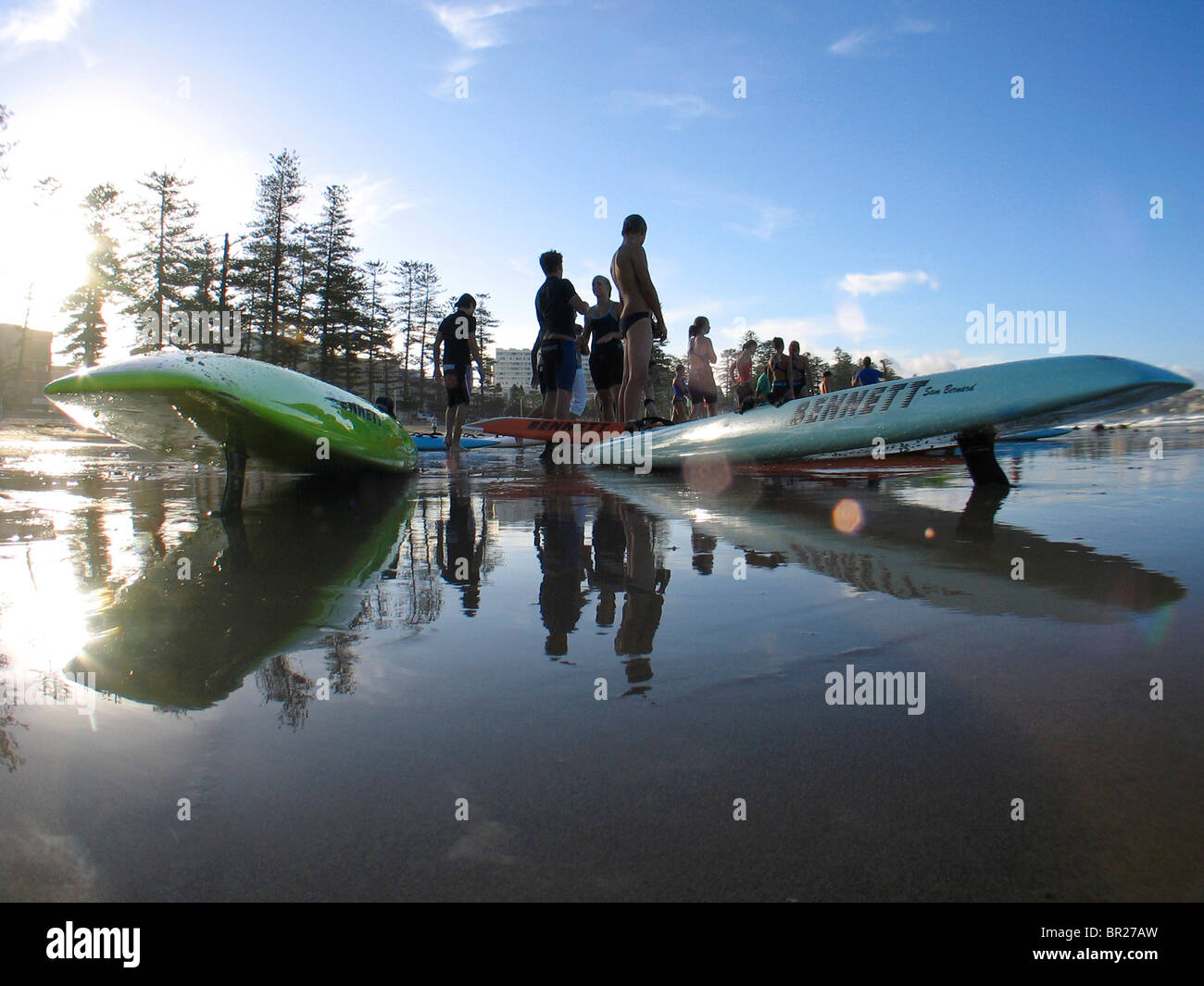 Paddle board training Stock Photo Alamy