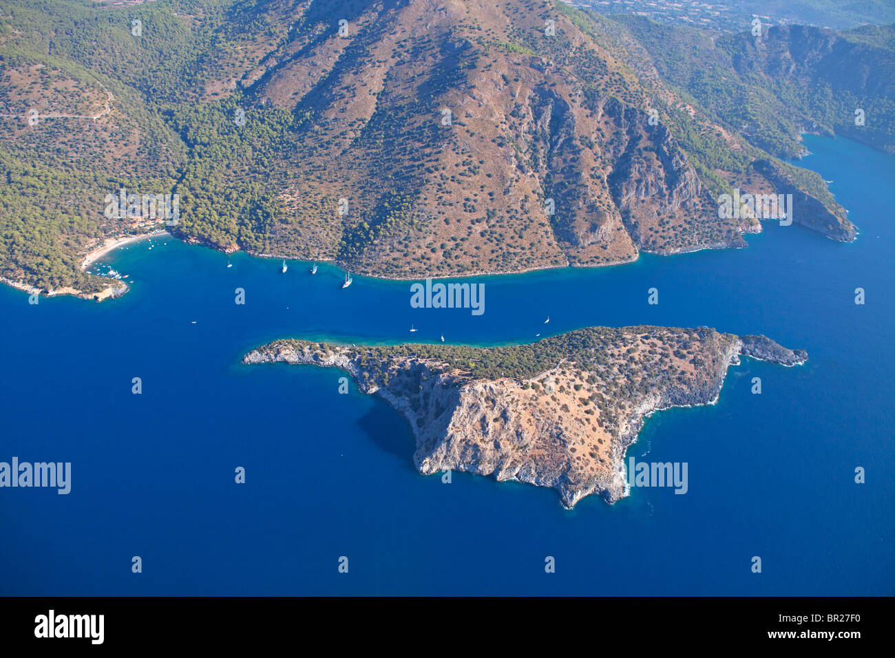 aerial photo of at St Nicholas Island near Fethiye at the Turkish West