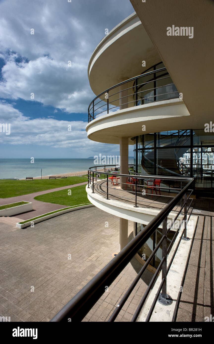 De La Warr Pavilion, Bexhill, looking out to sea. Stock Photo