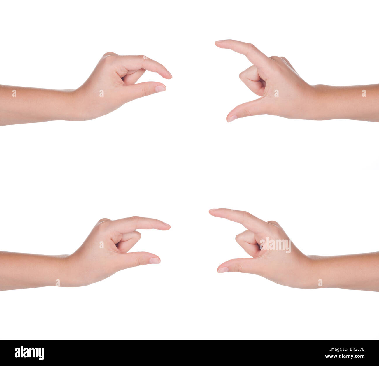 Hand gestures set, isolated on white Stock Photo - Alamy