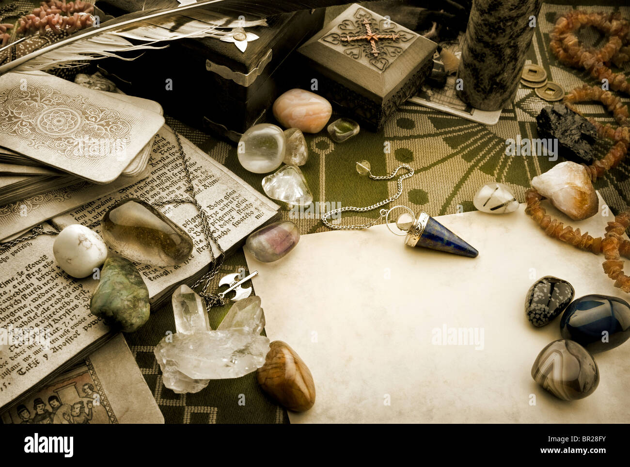 Still life with esoteric objects Stock Photo