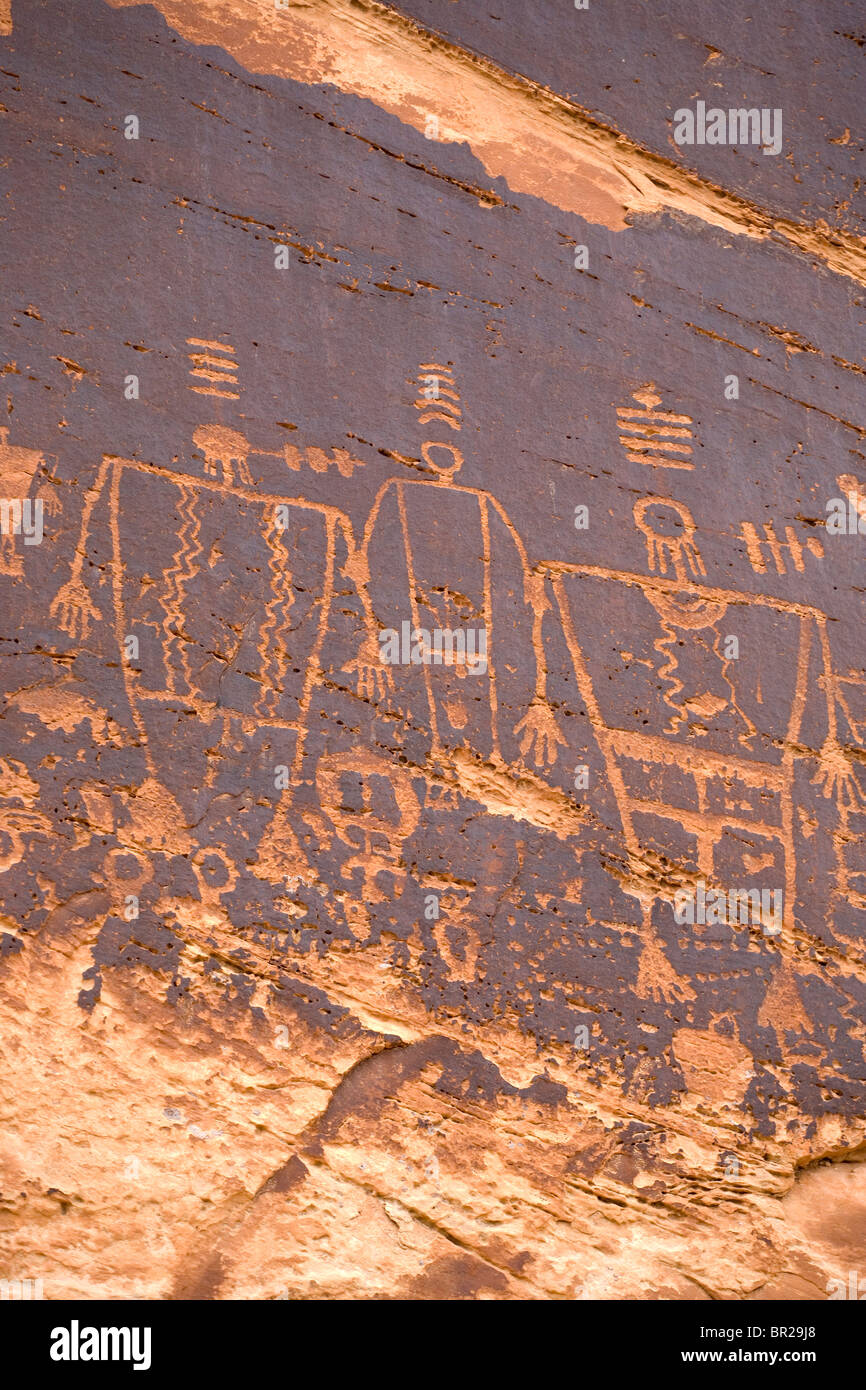 Petroglyphs Etched Into The Rock Along The San Juan River Near Bluff 