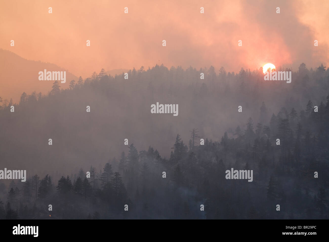 Angora Fire in South Lake Tahoe, CA Stock Photo