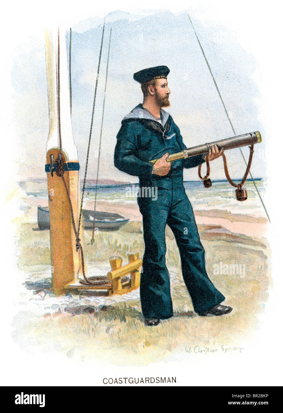 A Victorian era coastguard Stock Photo