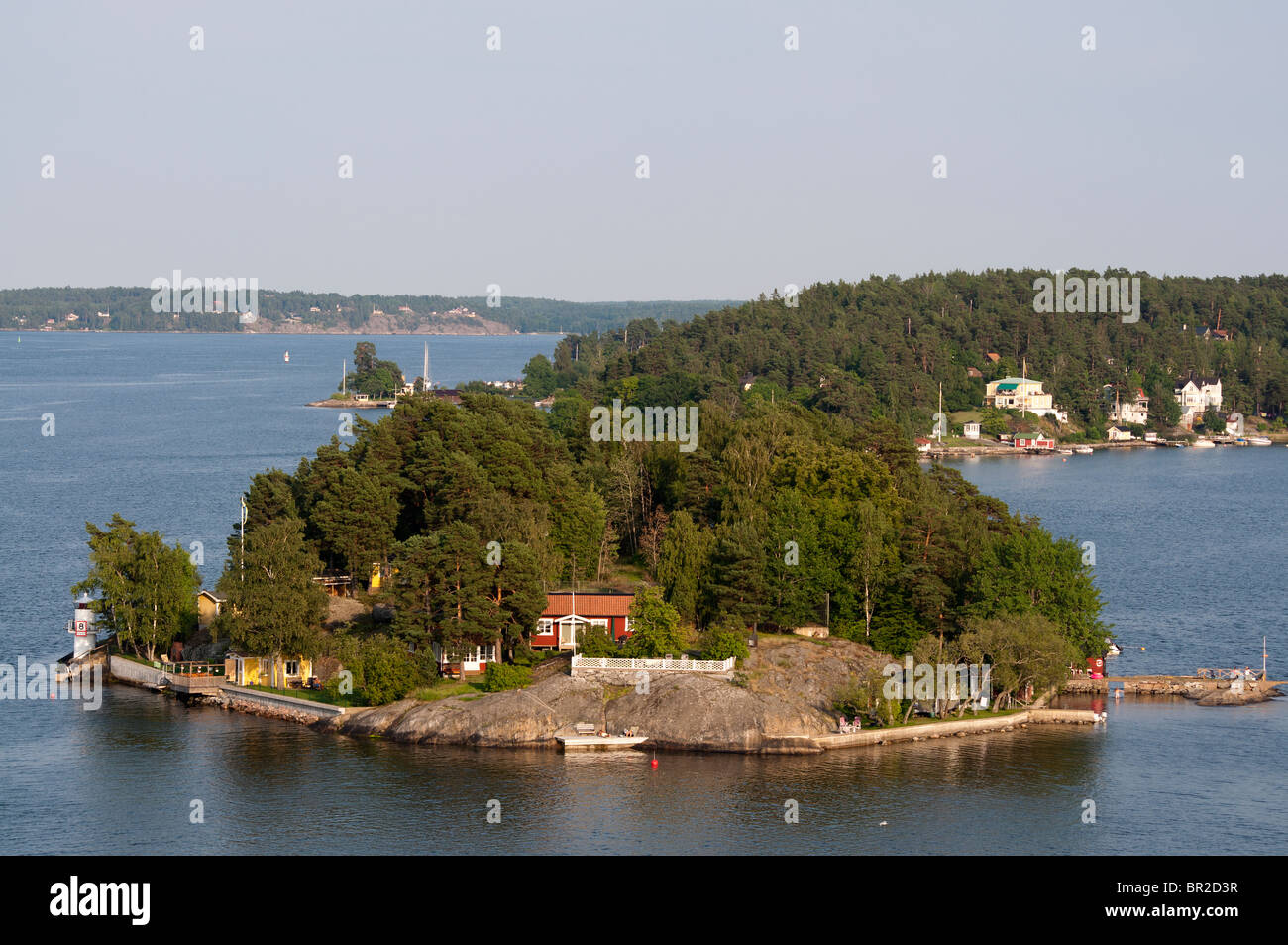 One of the many islands in the Archipelago in Stockholm, Sweden Stock