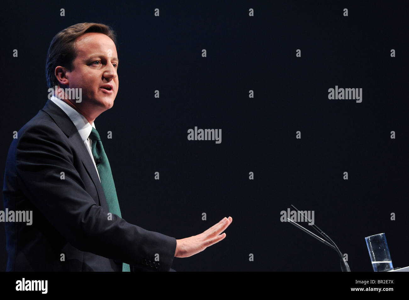 David Cameron addresses the Conservative Conference in Manchester, 8th October 2009. Stock Photo
