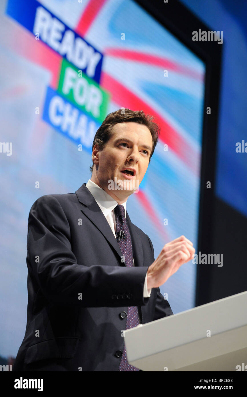 George Osbourne attends the Conservative Conference in Manchester, 6th October 2009. Stock Photo