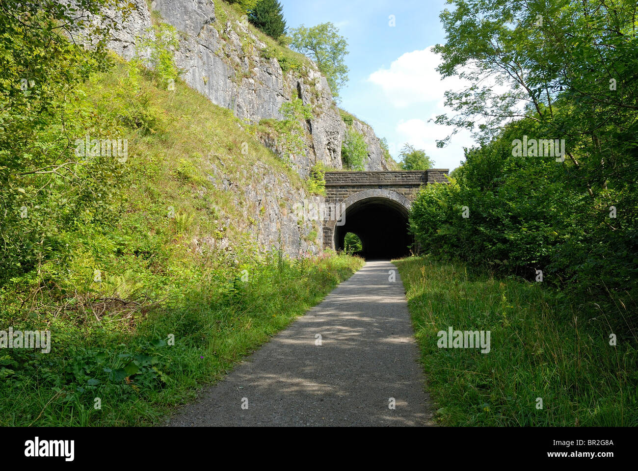 Monsal trail tunnel entrance derbyshire england UK Stock Photo