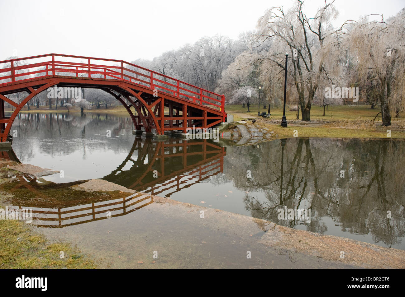 Ice Storm in Elm Park, Worcester, MA Stock Photo Alamy
