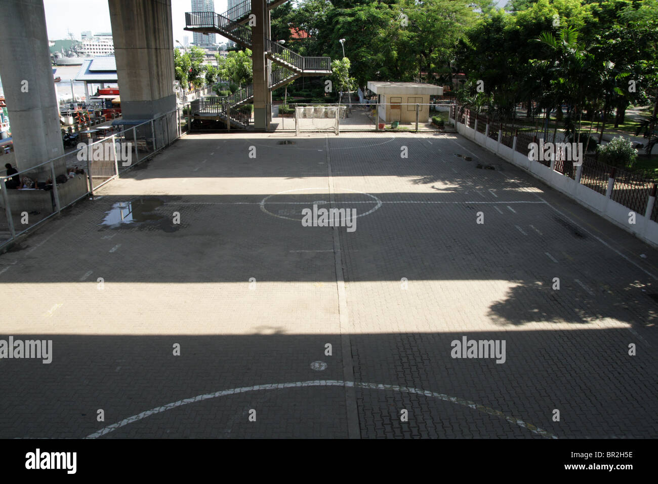 concrete football court Stock Photo