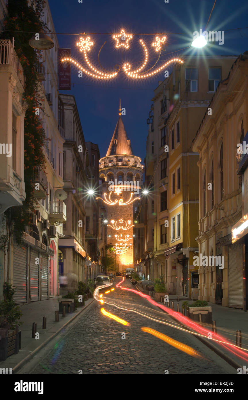 The Galata Tower,in Beyoglu,istanbul,Turkey Stock Photo